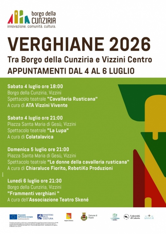 La Cunziria torna al centro della scena: dal 4 al 6 luglio le Verghiane 2026 a Vizzini